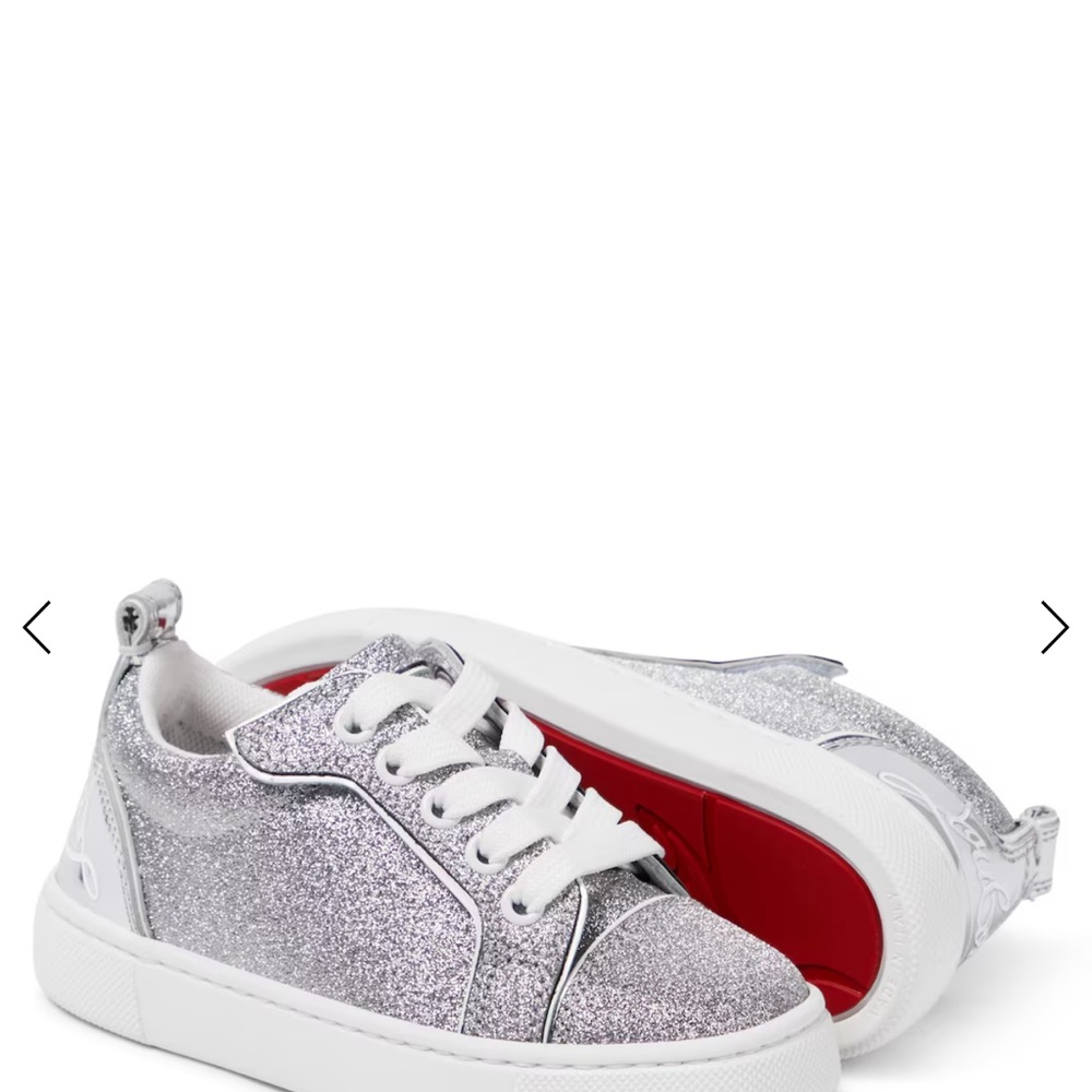 Kids Silver Glitter Sneakers